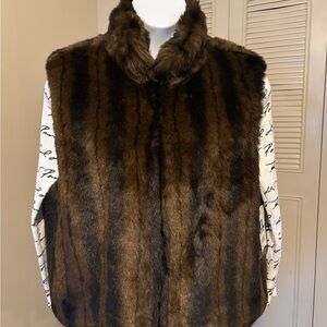 Luxurious Faux Fur Vest in Deep Brown